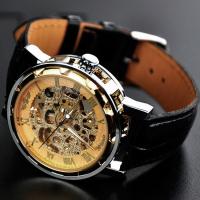 Китайские  позолоченные мужские механические часы скелетоны, купить роскошный аксессуар для мужчин за 2890 руб